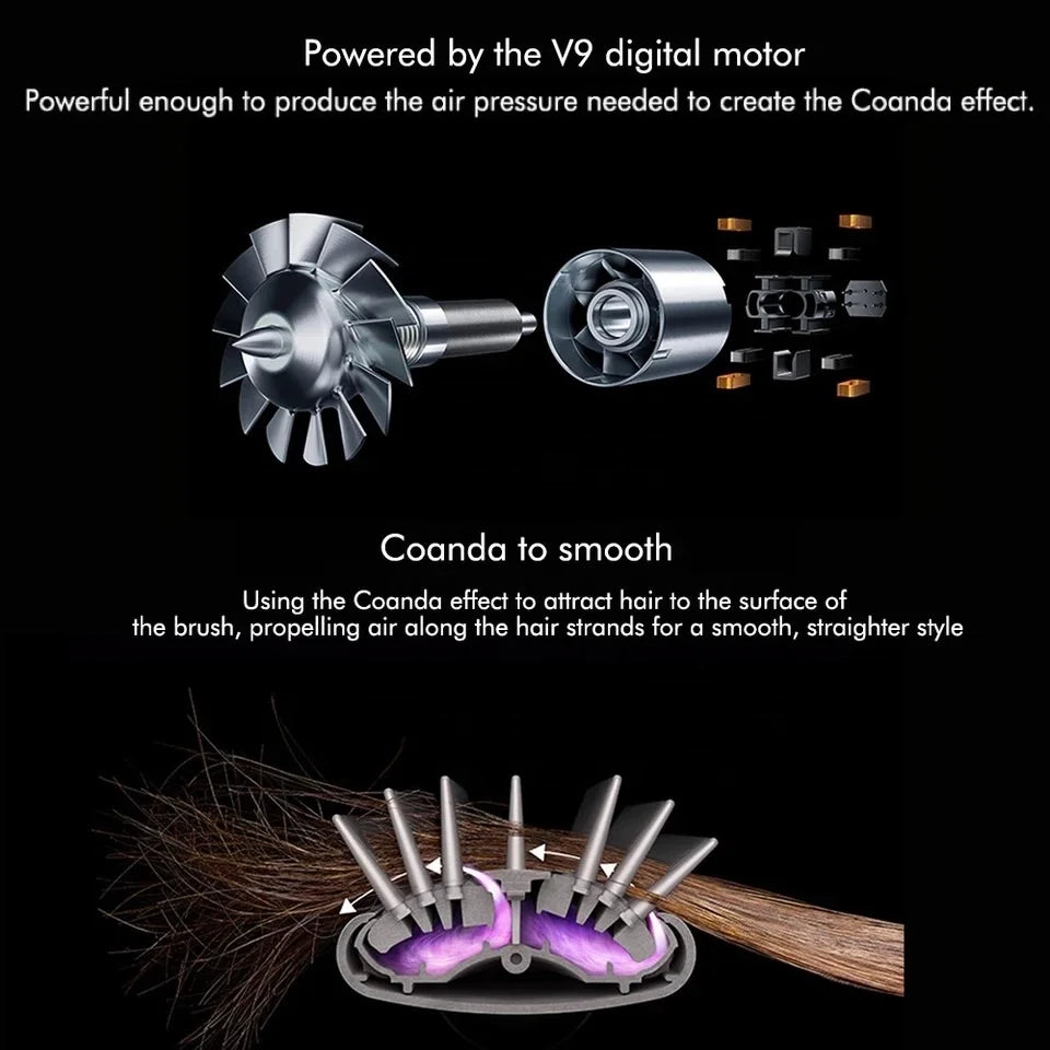 Professional 1000W Salon Hair Dryer Styler 65000RPM Brush Multifunction 5-in-1 Blow Dryer Straightener for Hotels Outdoor Use
