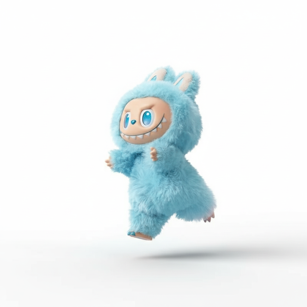 Labubu avec fond blanc et ombre